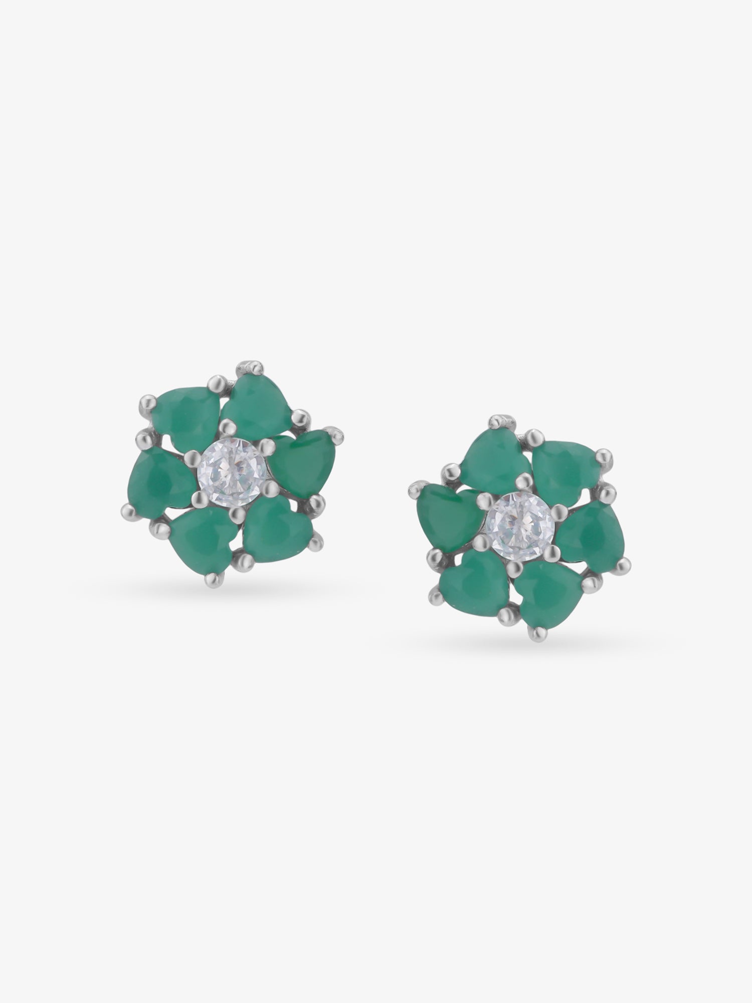 SIJA 925 Silver Heart Bloom Stud elegant sterling silver womens jewellery accessory front view