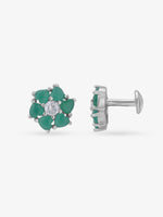 Side view of SIJA 925 Silver Heart Bloom Stud highlighting sleek silver setting with heart bloom charm