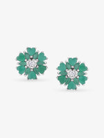 SIJA 925 Silver Heart Blossom Mini Stud elegant sterling silver womens jewellery accessory front view