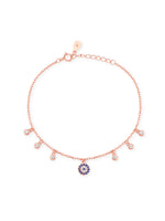 Close‑up of SIJA Rose Gold Enchanted Eye Chain Bracelet showing mystical eye charm detailing handcrafted sterling silver jewellery timeless accessory