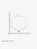 Reverse of SIJA Rose Gold Enchanted Eye Chain Bracelet showing BIS 925 hallmark stamp certified sterling silver jewellery authenticity and quality assurance