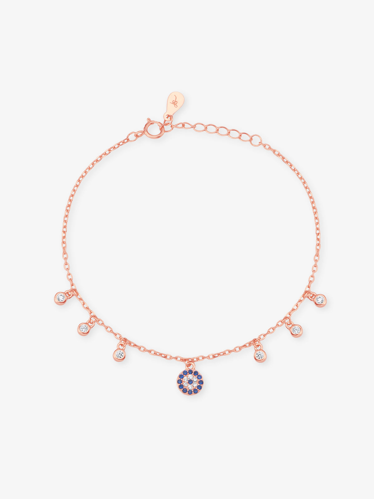 SIJA Rose Gold Enchanted Eye Chain Bracelet 925 sterling silver jewellery elegant protective design full front hero view accessory