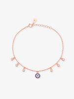 SIJA Rose Gold Enchanted Eye Chain Bracelet 925 sterling silver jewellery elegant protective design full front hero view accessory