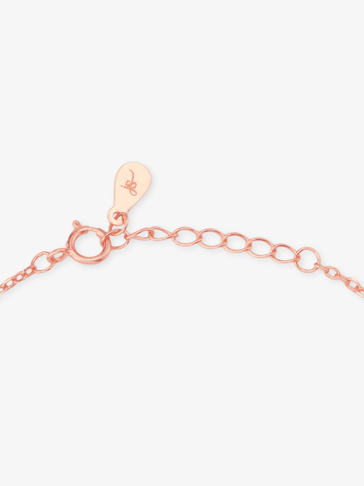 Side profile of SIJA Rose Gold Enchanted Eye Chain Bracelet sterling silver jewellery elegant accessory durable construction polished edges
