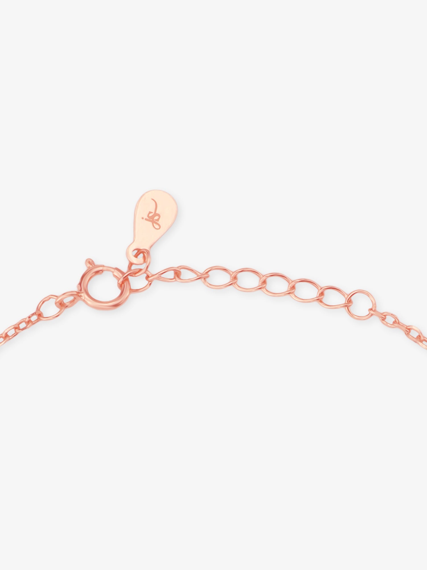 Side profile of SIJA Rose Gold Enchanted Eye Chain Bracelet sterling silver jewellery elegant accessory durable construction polished edges