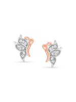 Detailed close up of SIJA Enchanted Wings Butterfly Stud showing sparkling stones and delicate butterfly wing craftsmanship