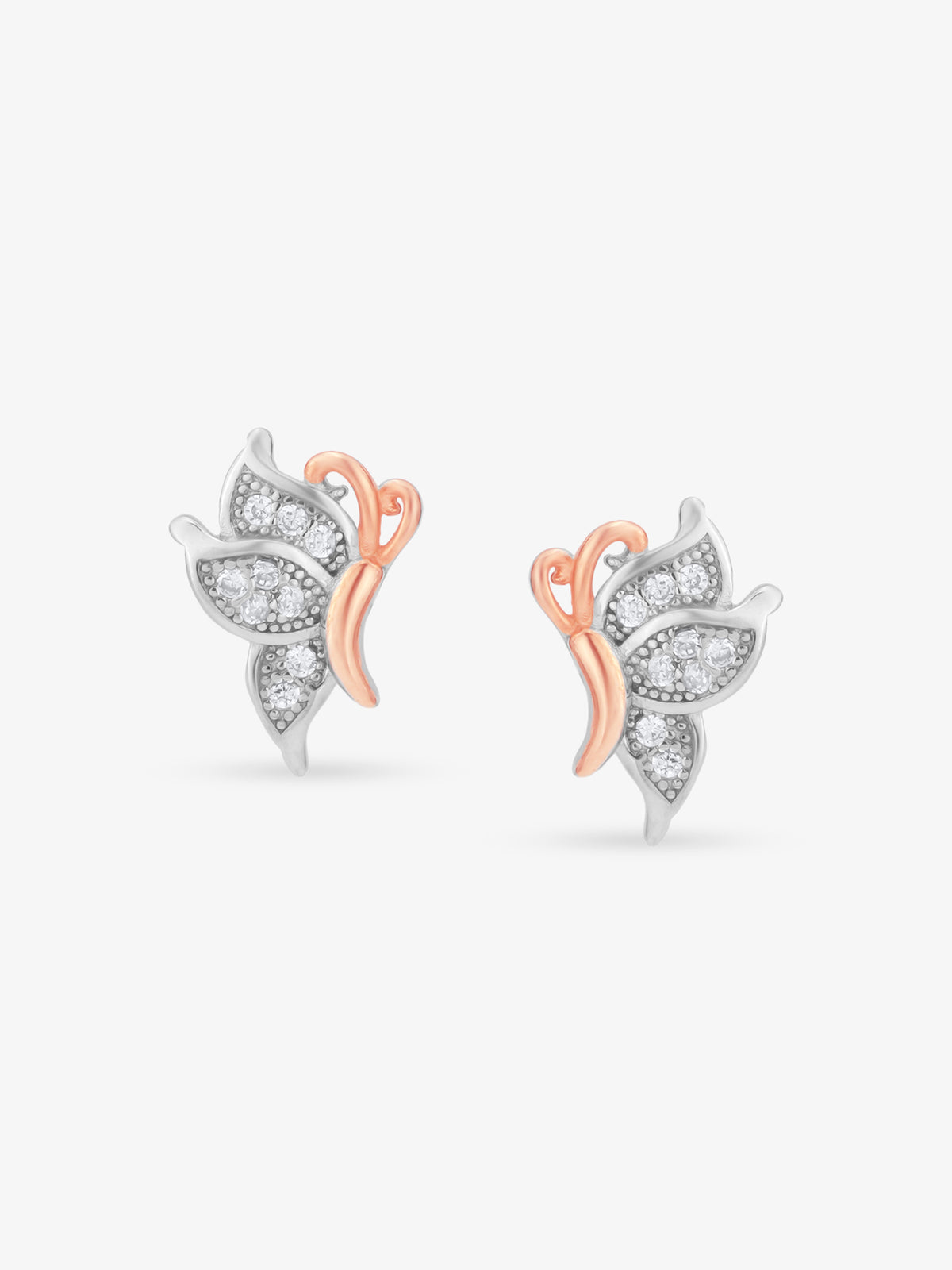 SIJA 925 Silver Enchanted Wings Butterfly Stud elegant sterling silver womens jewellery accessory front view