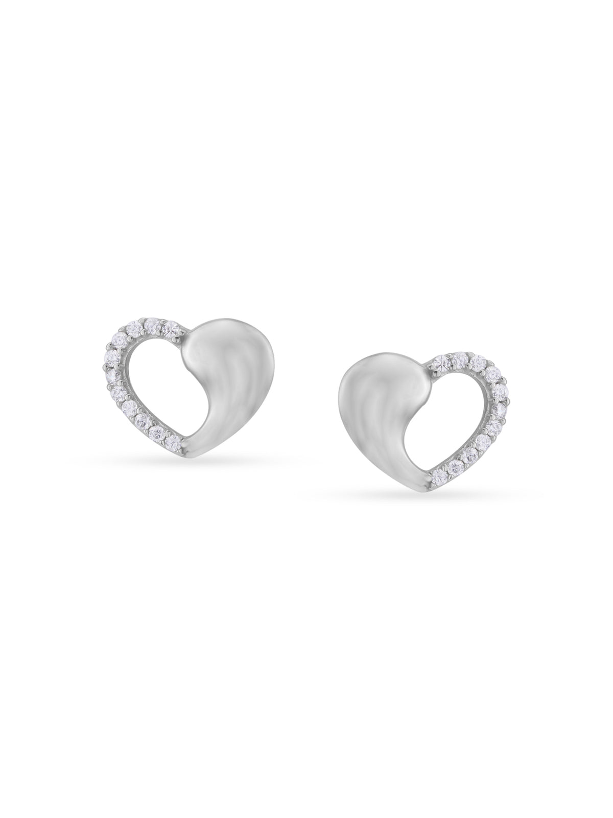 Detailed close up of SIJA Eternal Heart Stud showing sparkling stones with delicate heart motif craftsmanship