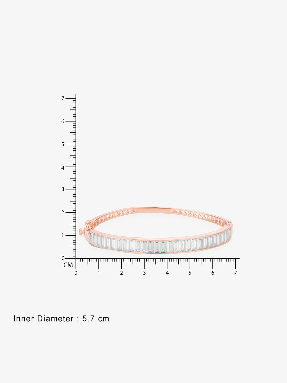 Reverse of SIJA Eternal Sparkle Cuff Bracelet showing BIS 925 hallmark stamp certified sterling silver jewellery authenticity and quality assurance