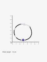 Reverse of SIJA Evil Eye & Black Beaded Kids Bracelet showing BIS 925 hallmark stamp certified sterling silver jewellery authenticity and quality assurance