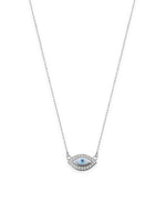 Detailed close up of SIJA 925 Silver Evil Eye Pendant with Chain showing protective eye design and handcrafted silver finish