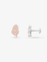 Side profile of SIJA 925 Silver Fairy Leaves Stud highlighting durable sterling silver craftsmanship and whimsical leaf motif