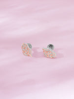 Detailed close up of SIJA 925 Silver Fairy Leaves Stud showing delicate fairy leaf design and handcrafted silver finish