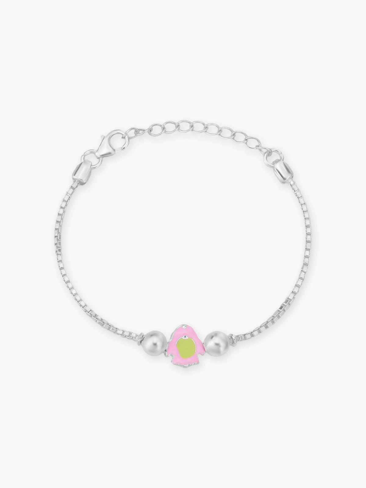 SIJA 925 Silver Fish Chain Bracelet for kids sterling silver jewellery playful front view accessory