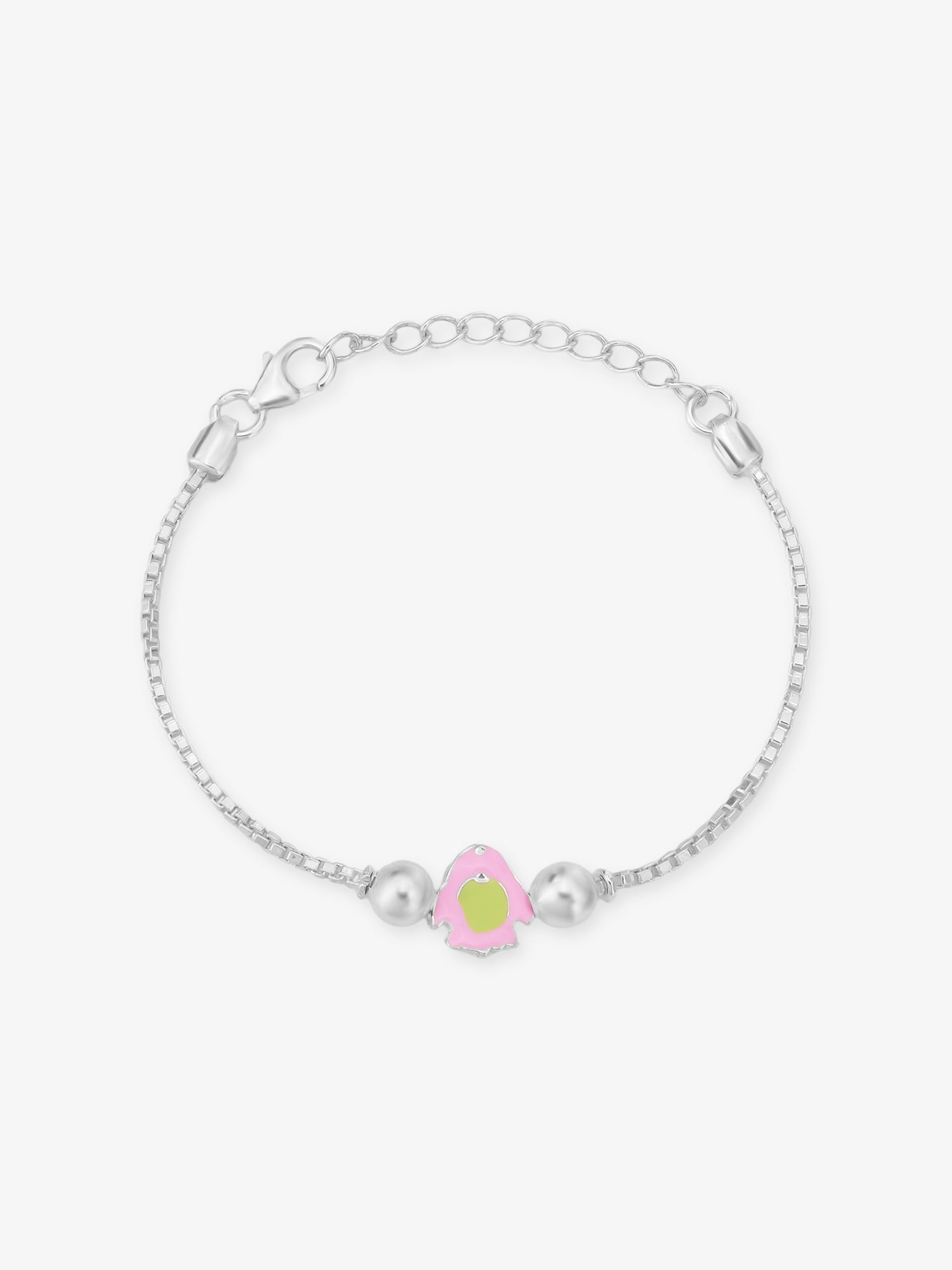 SIJA 925 Silver Fish Chain Bracelet for kids sterling silver jewellery playful front view accessory