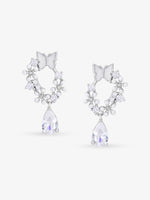 SIJA 925 Silver Floral Butterfly Drop Earring elegant sterling silver womens jewellery accessory front view
