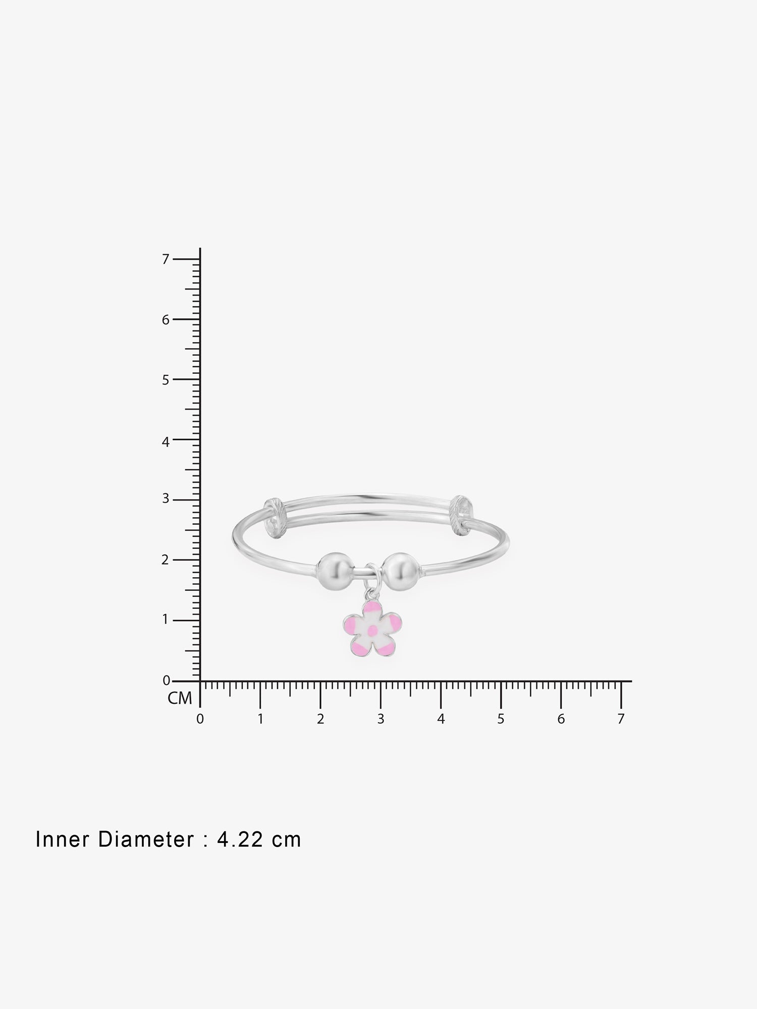 Reverse view of SIJA Floral Drop Bracelet showing BIS 925 hallmark certified sterling silver jewellery made in India