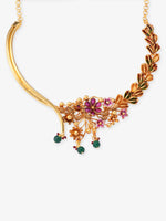 Close‑up of SIJA 925 silver Floral Haslin Necklace showing intricate floral motif detailing and handcrafted gold plated design