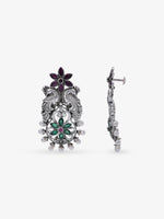 Side profile of SIJA 925 silver Floral Peacock Earrings showing polished edges and durable sterling silver construction