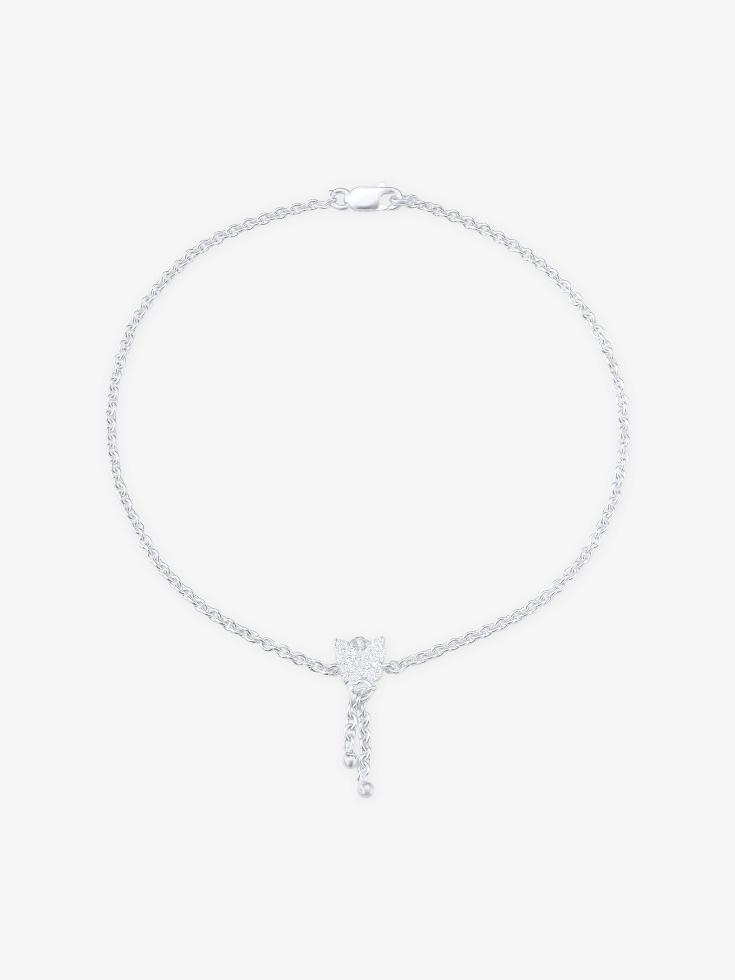 SIJA 925 Silver Flower Dreams Anklet sterling silver jewellery elegant floral design full front hero view accessory