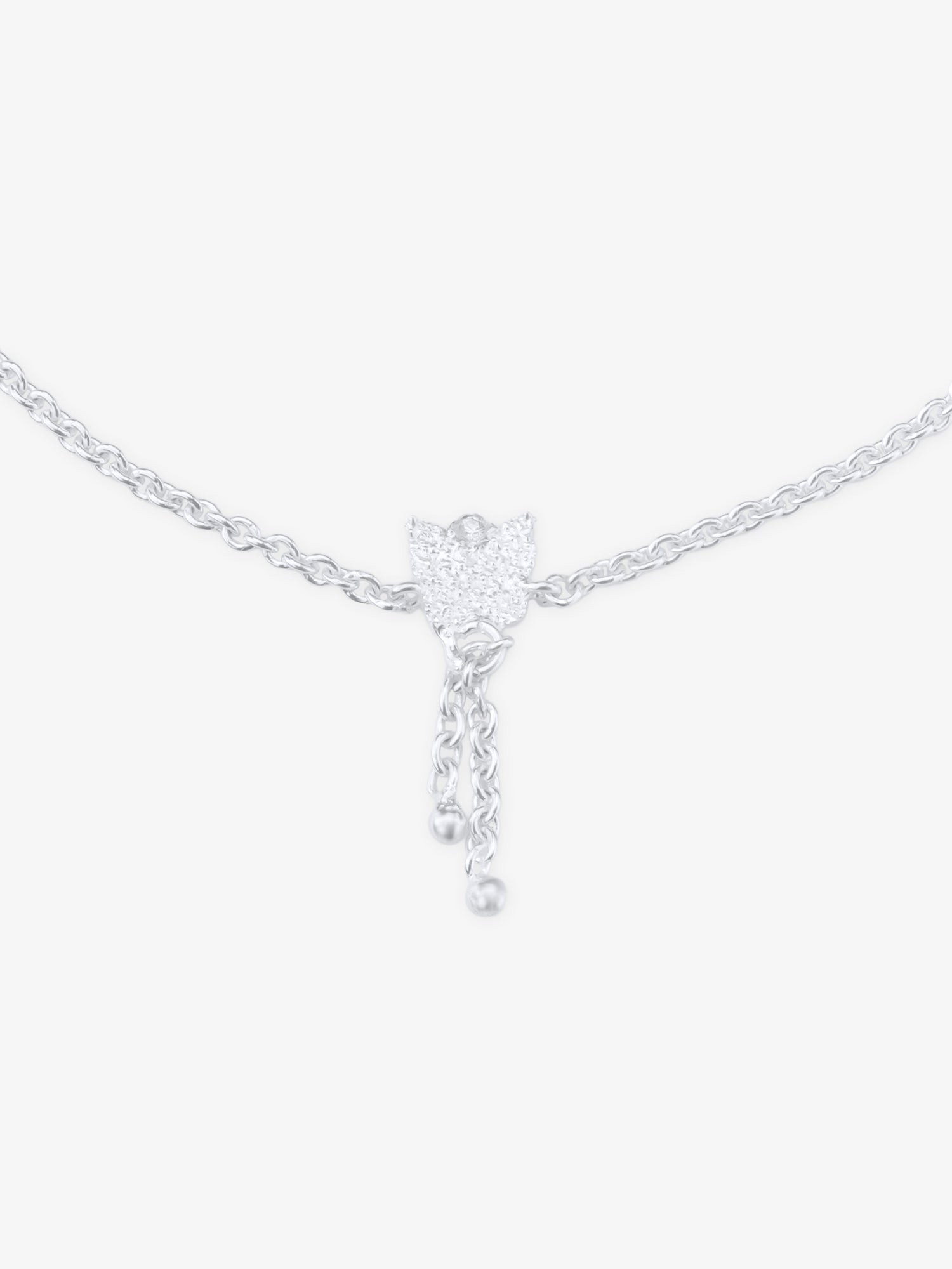 Close‑up of SIJA 925 Silver Flower Dreams Anklet showing intricate floral detailing handcrafted sterling silver jewellery timeless accessory