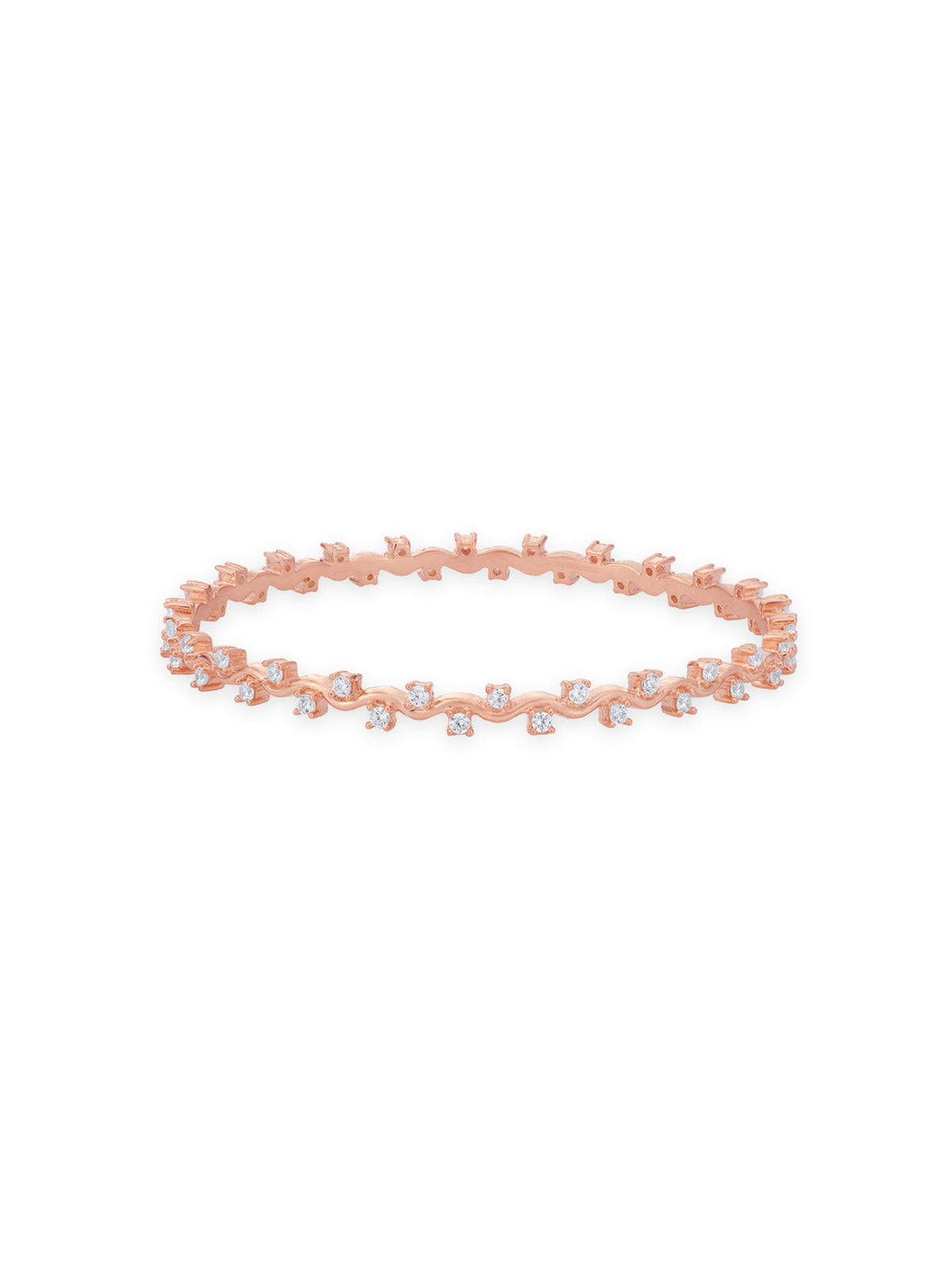 Detailed close up of SIJA 925 Silver Freq Edge Stoned Bangles Set highlighting sparkling stone craftsmanship