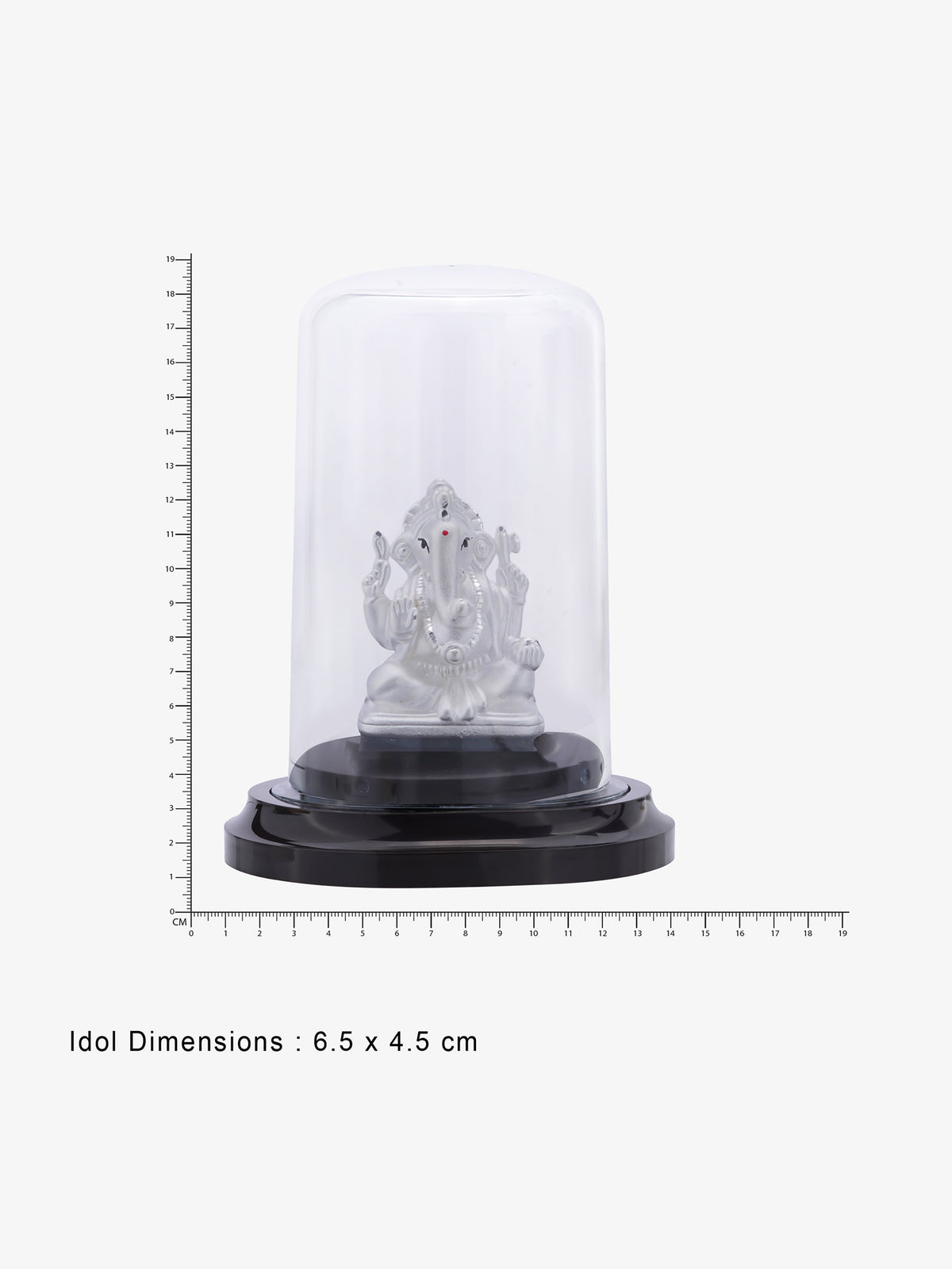 Reverse view of SIJA Silver Ganesha Idol showing BIS hallmark certified sterling silver temple jewellery made in India