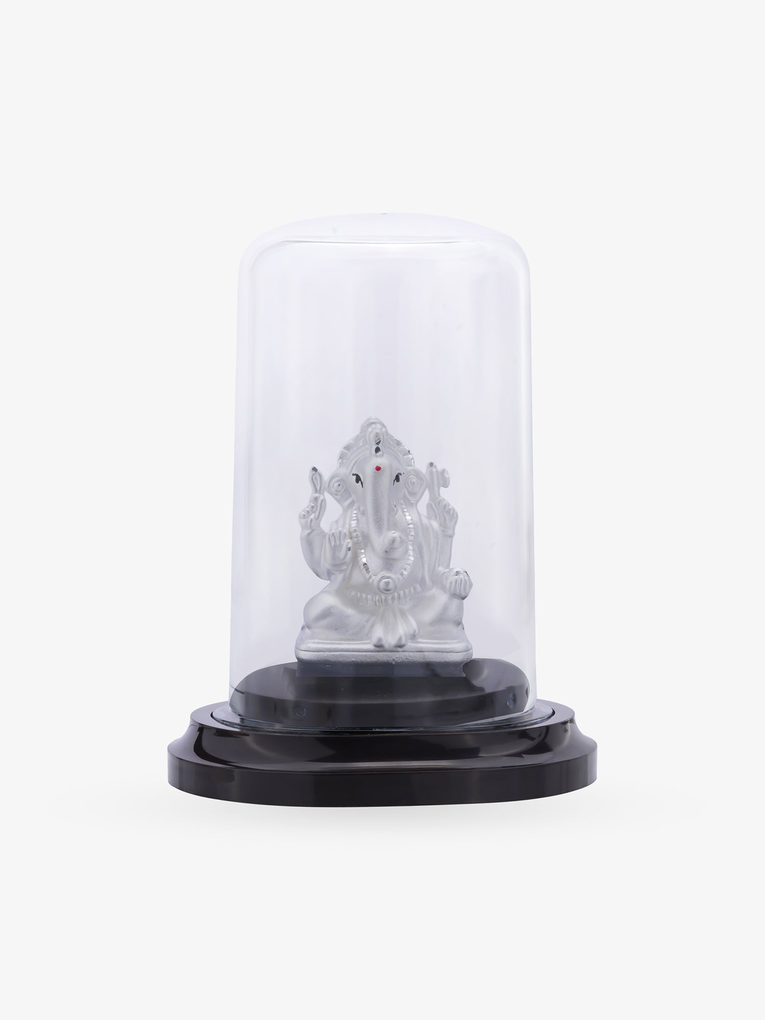 SIJA 925 Silver Ganesha Idol handcrafted sterling silver temple jewellery front view
