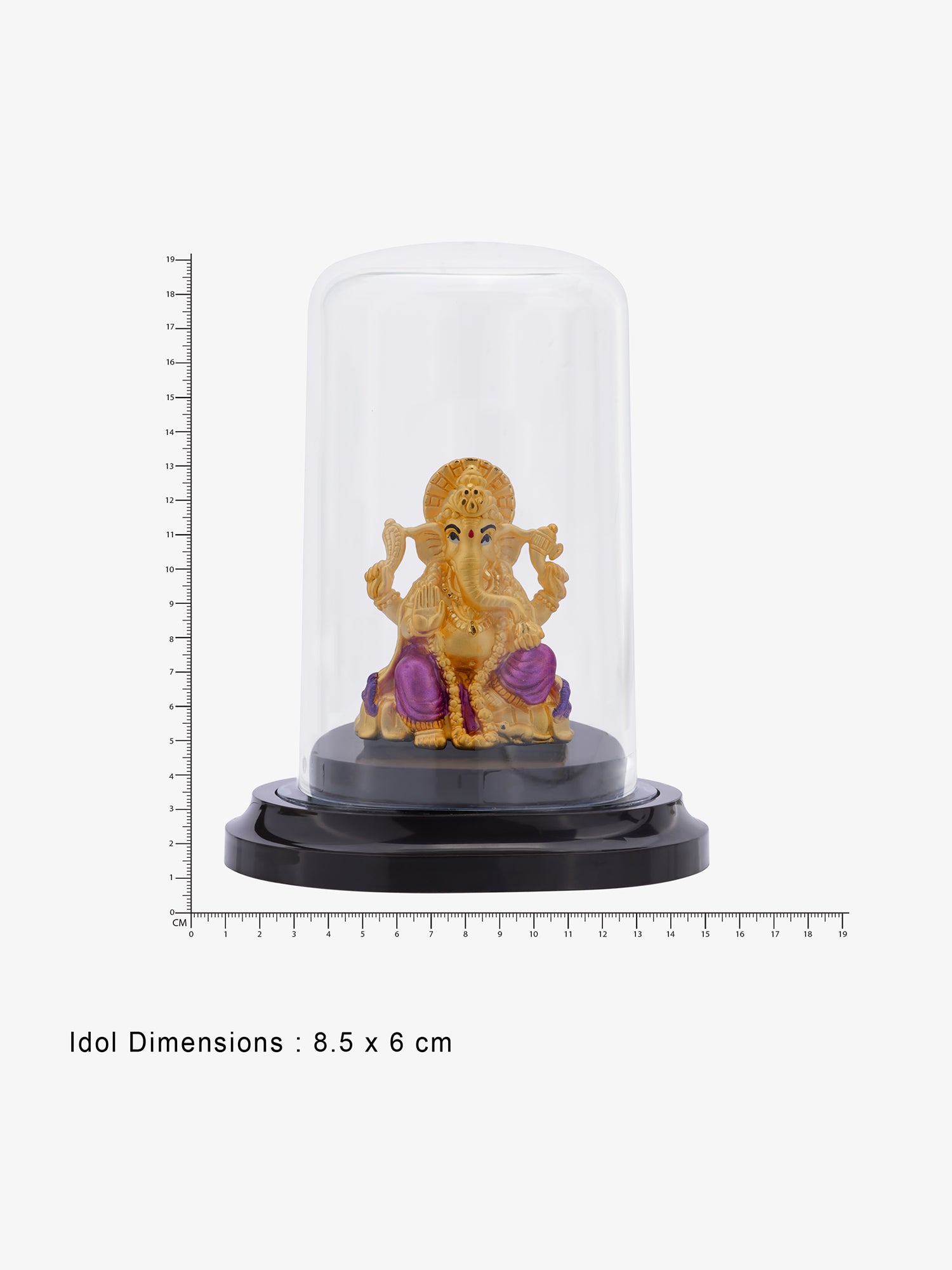 Reverse view of SIJA Silver Ganesha Idol showing BIS hallmark certified sterling silver temple jewellery made in India