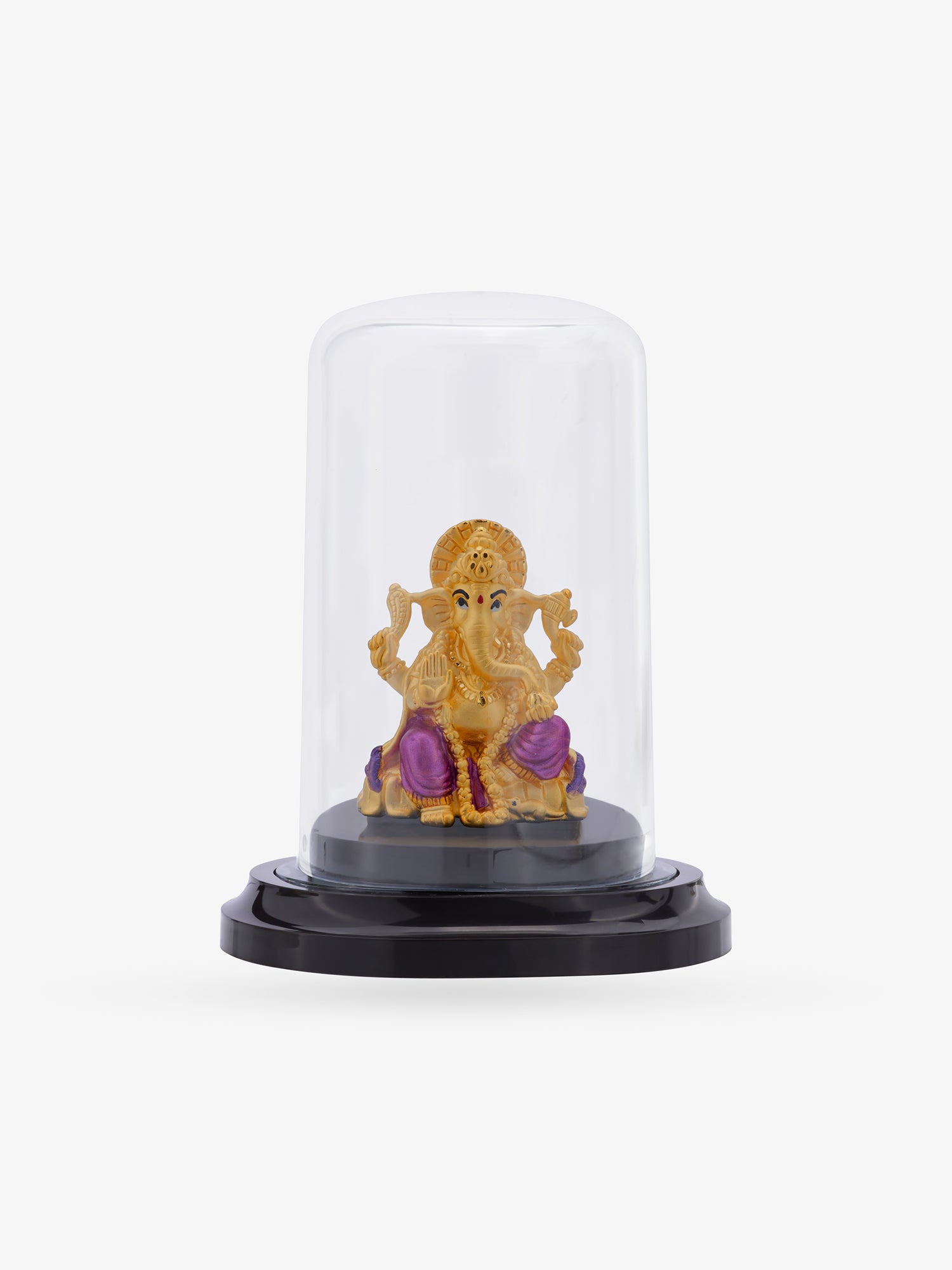 SIJA 925 Silver Ganesha Idol Gold Plated handcrafted sterling silver temple jewellery front view