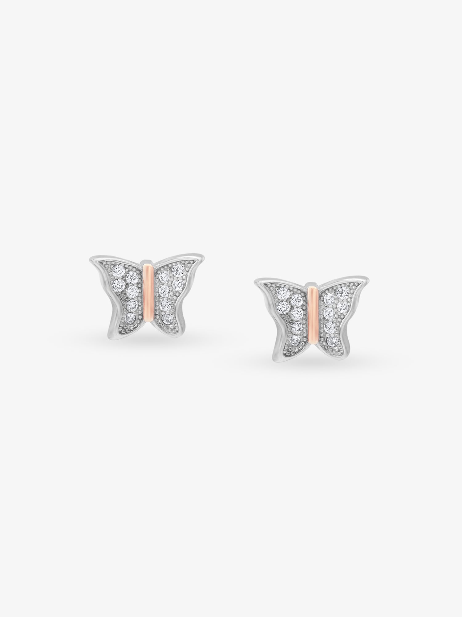 SIJA 925 Silver Glimmer Butterfly Stud elegant sterling silver jewellery accessory front view