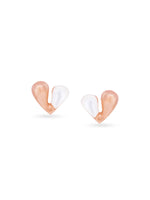 Detailed close up of SIJA 925 Silver Glow Pearl Heart Stud showing luminous pearl set in delicate heart motif