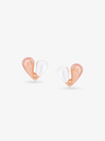 SIJA 925 Silver Glow Pearl Heart Stud elegant sterling silver jewellery accessory front view