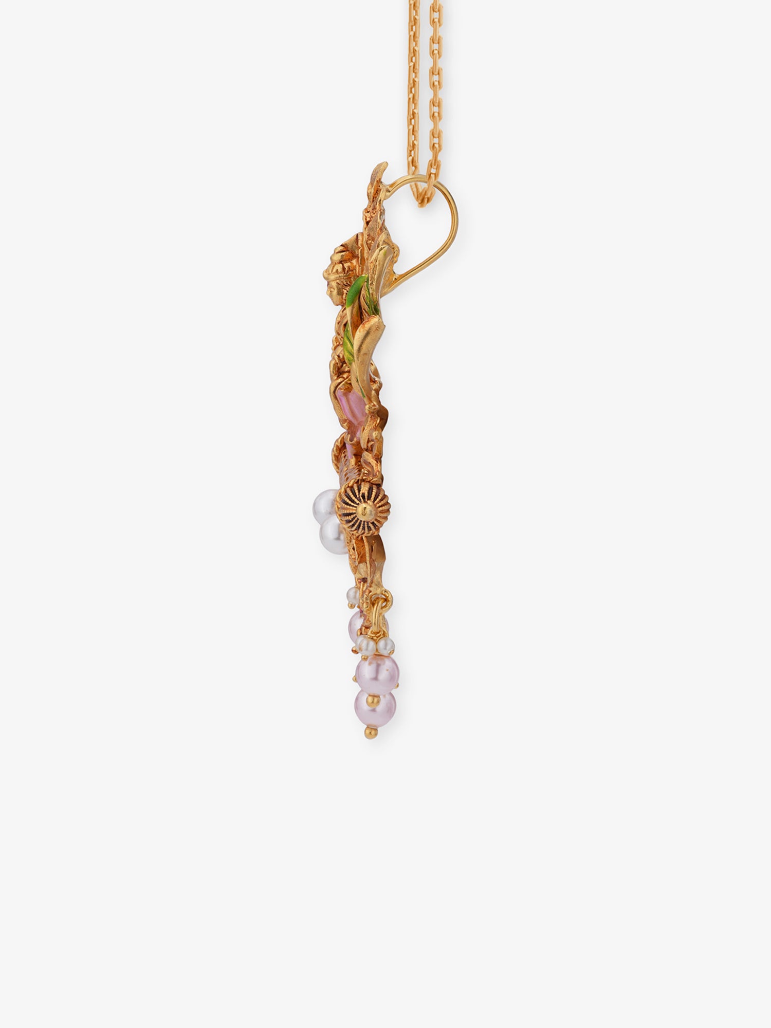 Reverse side of SIJA Ashta Lakshmi sterling silver pendant showing 925 hallmark stamp and smooth gold-plated back finish