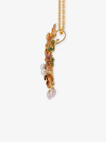 Side profile view of SIJA 925 silver Lakshmi Devi leaf pendant — showing bail thickness, antique gold-plated edge relief, engraving depth, and pendant curvature for chain fit reference