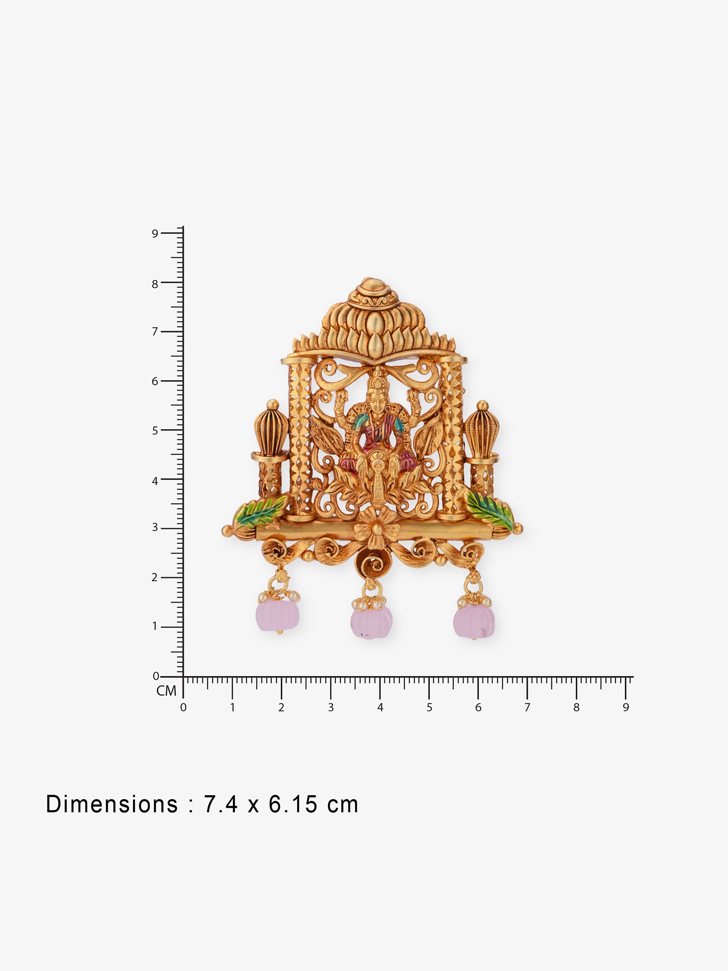 Reverse of SIJA Lakshmi Devi palki pendant showing BIS 925 hallmark stamp — certified antique gold-plated sterling silver devotional pendant, handcrafted and made in India
