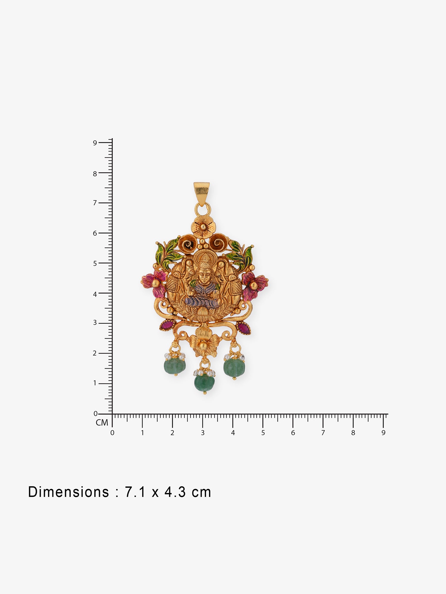 Reverse of SIJA Lakshmi Devi antique pendant showing BIS 925 hallmark stamp — certified sterling silver gold-plated goddess pendant, authenticity verified and made in India