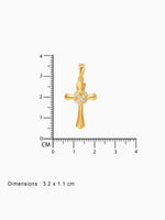 Handcrafted SIJA gold plated 925 silver cross sparkle pendant premium jewellery timeless accessory