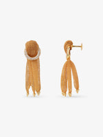 Side profile of SIJA 925 silver Gold Knot Mesh Earrings showing polished edges and durable sterling silver construction