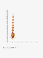 Reverse of SIJA Lakshmi Floral Tikka showing BIS 925 hallmark stamp certified sterling silver gold plated temple jewellery made in India