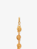 Detailed view of manga leaf motif on SIJA 925 silver gold plated Lakshmi Tikka highlighting ornamental craftsmanship and devotional temple jewellery style