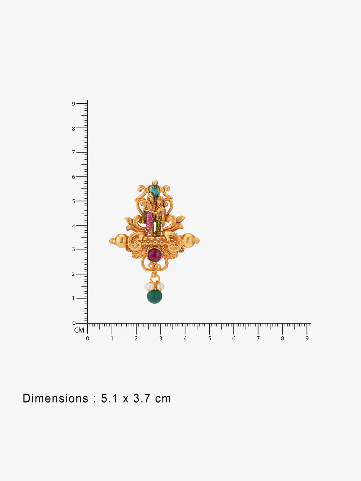 Reverse of SIJA Lakshmi Vishnu Pendant and Earring Set showing BIS 925 hallmark stamp certified sterling silver gold plated temple jewellery India