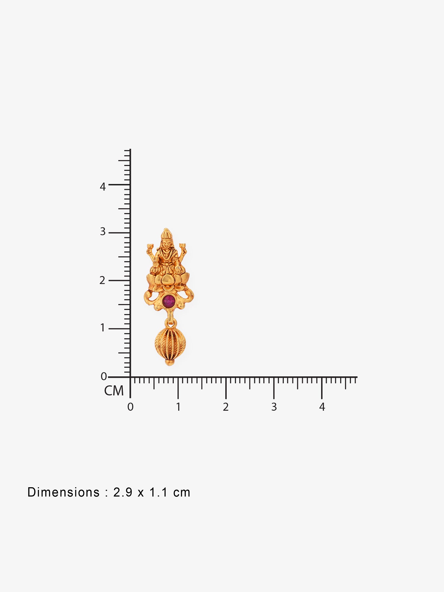 Reverse of SIJA Gold Lakshmi with Drops Earrings showing BIS 925 hallmark stamp certified sterling silver jewellery made in India