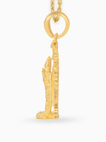 Detailed close up SIJA 925 silver jewellery gold plated Meenakshi pendant BIS hallmarked premium handcrafted accessory perfect for festive occasions and anniversaries