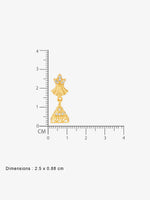 Reverse view of SIJA Gold Queen Pyramid Jhumka showing BIS 925 hallmark certified sterling silver jewellery made in India