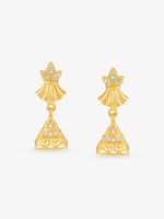 SIJA 925 Silver Gold Queen Pyramid Jhumka gold plated womens earrings elegant accessory front view