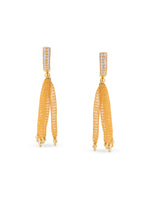 Detailed view of SIJA 925 silver Gold Trunk Mesh Earrings highlighting ornamental finish and polished gold plated craftsmanship