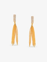 SIJA 925 Silver Gold Trunk Mesh Earrings gold plated sterling silver jewellery full front hero view elegant accessory