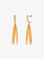 Side profile of SIJA 925 silver Gold Trunk Mesh Earrings showing polished edges and durable sterling silver construction