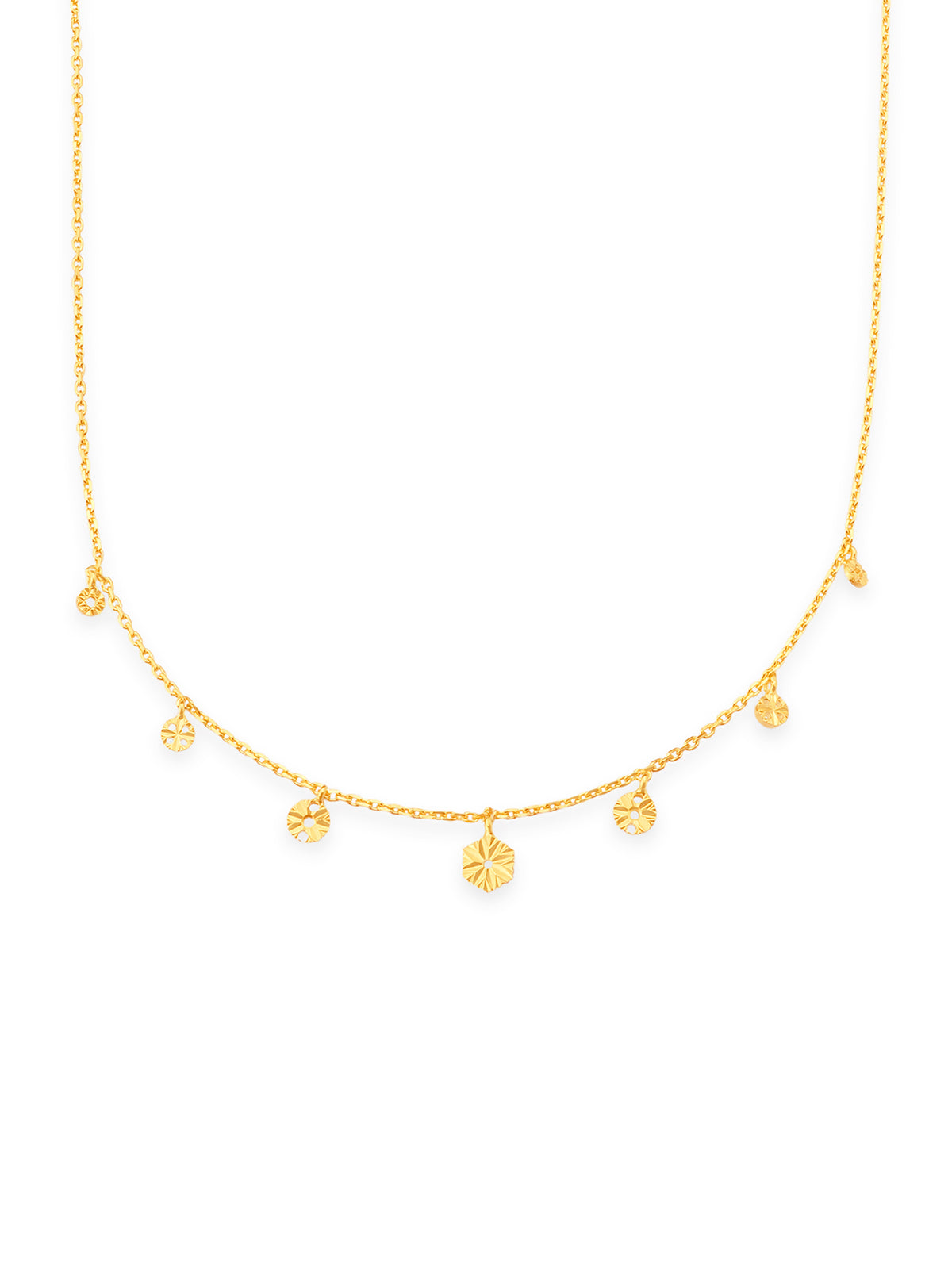 Detailed close up of SIJA 925 Silver Golden Droplet Charming Chain showing golden droplet beads and handcrafted silver finish
